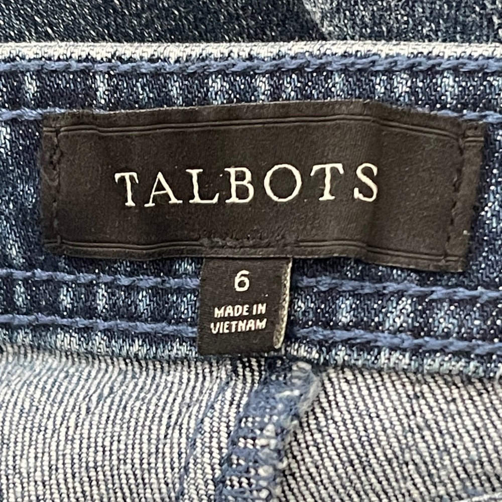 TALBOTS Talbots Stretch Denim A-Line Button Front… - image 4